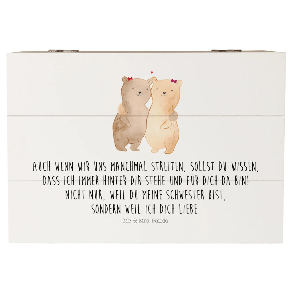 Wooden chest bears sisters XXL, Wooden box, box, memory box, treasure chest, chest, casket, storage box, decorative box, Family, Father's Day, Mother's Day, brother, sister, Mom, Dad, Sister