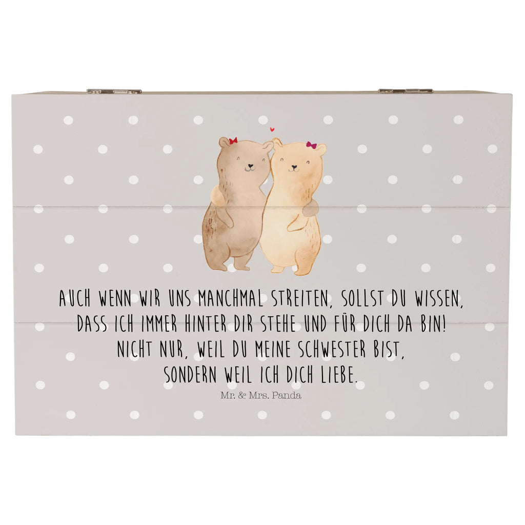 Wooden chest bears sisters XXL, Wooden box, box, memory box, treasure chest, chest, casket, storage box, decorative box, Family, Father's Day, Mother's Day, brother, sister, Mom, Dad, Sister