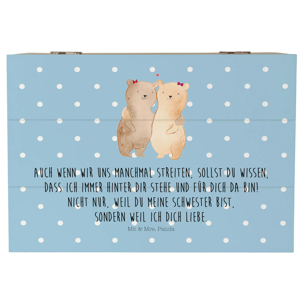 Wooden chest bears sisters XXL, Wooden box, box, memory box, treasure chest, chest, casket, storage box, decorative box, Family, Father's Day, Mother's Day, brother, sister, Mom, Dad, Sister