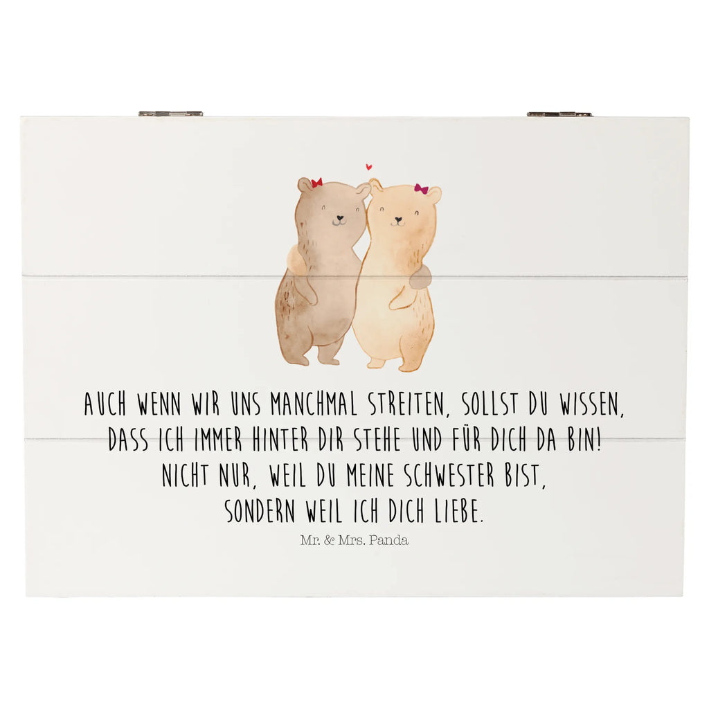 Wooden chest bears sisters XXL, Wooden box, box, memory box, treasure chest, chest, casket, storage box, decorative box, Family, Father's Day, Mother's Day, brother, sister, Mom, Dad, Sister