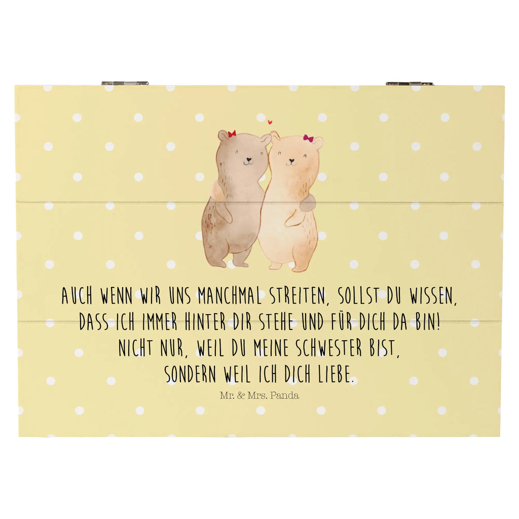 Wooden chest bears sisters XXL, Wooden box, box, memory box, treasure chest, chest, casket, storage box, decorative box, Family, Father's Day, Mother's Day, brother, sister, Mom, Dad, Sister