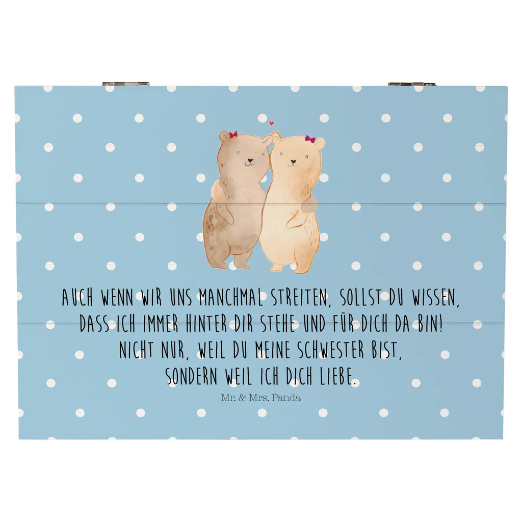 Wooden chest bears sisters XXL, Wooden box, box, memory box, treasure chest, chest, casket, storage box, decorative box, Family, Father's Day, Mother's Day, brother, sister, Mom, Dad, Sister