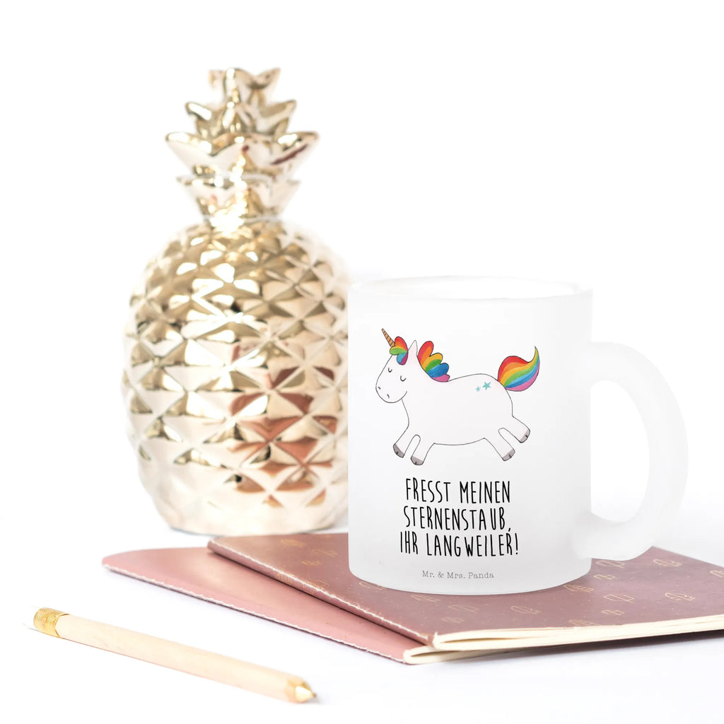 Glass tea cup unicorn happy mug, Tea cup, glass, tea glass, tea, unicorn, unicorns, joy of life, joy, happy, fun, cheerful, funny