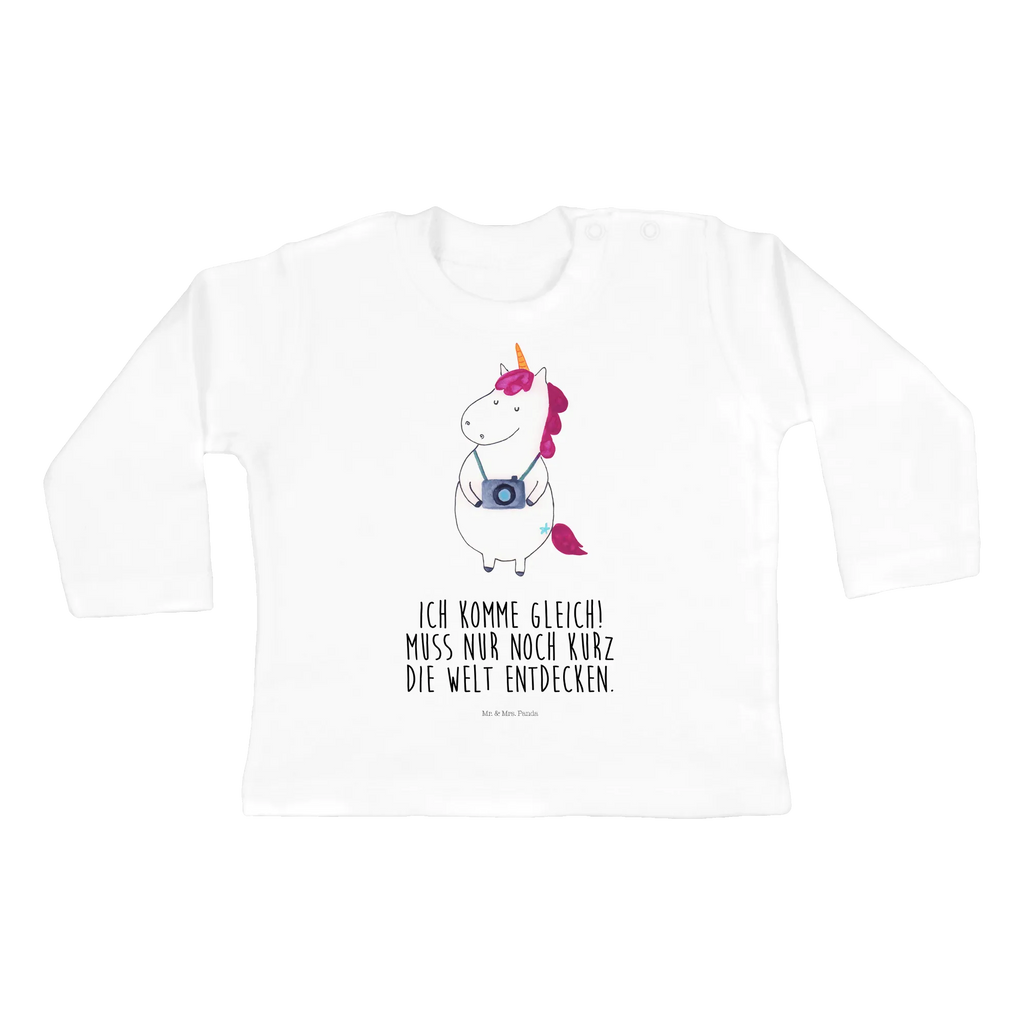 Baby Longsleeve Einhorn Fotograf Baby Shower, Kleidung, Langarm, Bio, Einhörner, Einhorn Deko, Einhorn, Unicorn, Urlaub, Fotograf, Reise, Weltreise, Reisen, Fotografie, Kamera, Kurztrip, Tourist, Städtereise, Weltenbummler