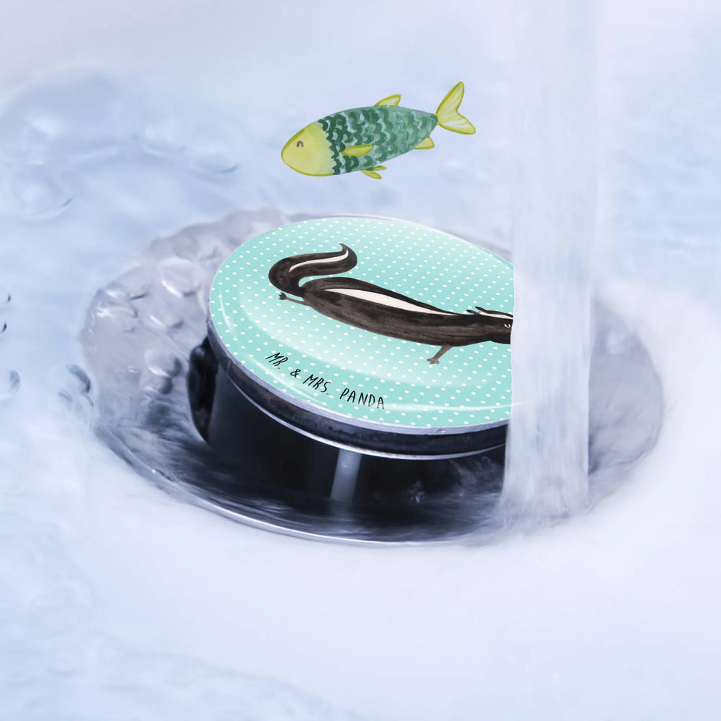 Sink plug skunk yoga washbasin, drain set, Washbasin plugs, drain plugs, stoppers, washbasin plugs, universal, Skunk, Predator, Love, Stinky, Laugh, Yoga, Wild animal, Stinker, Namaste, Live