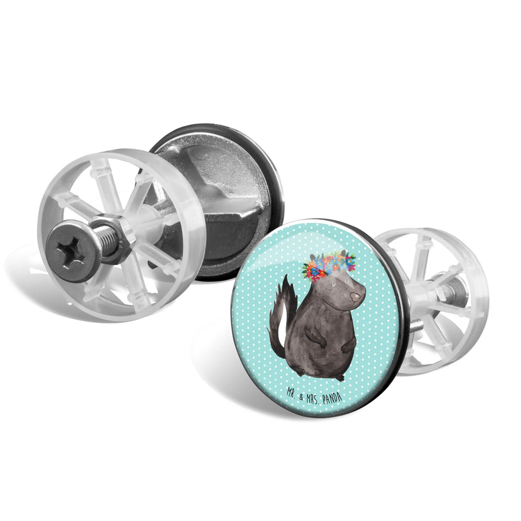 Waschbecken Stöpsel Stinktier Blumenmaedchen Stöpsel, Waschbecken Stopfen, Waschbecken, Abflussstöpsel, Ablaufgarnitur, Stinktier, Skunk, Raubtier, Namaste, Wildtier, Yoga, Stinki, Stinker