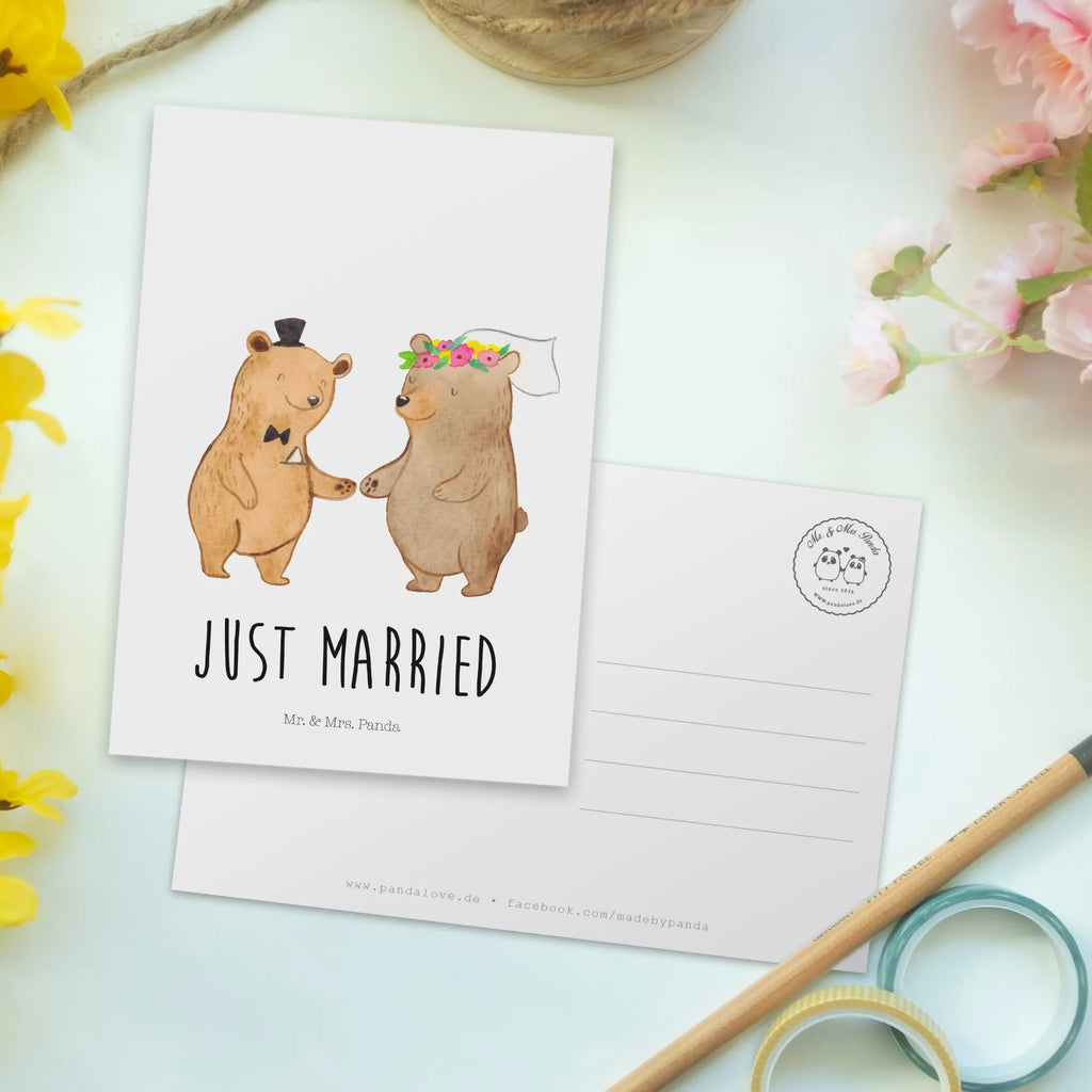 Postcard bears marriage gift, gift card, card, letter, paper, Postcard, invitation, postcards, invitation card, Wedding, marriage, gifts, wedding gift, wedding ceremony, wedding day, wedding