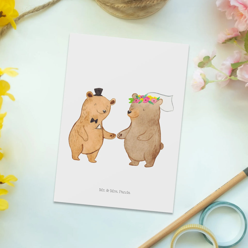 Postcard bears marriage gift, gift card, card, letter, paper, Postcard, invitation, postcards, invitation card, Wedding, marriage, gifts, wedding gift, wedding ceremony, wedding day, wedding