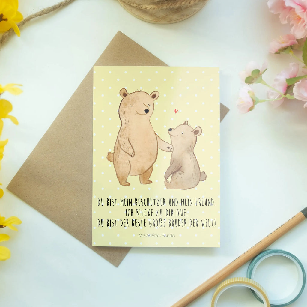 Greetings card bear Big Brother weihnachtskarten, einladungskarten, genesungskarte, osterkarten, Glückwunschkarte, hochzeitskarten, Motivkarte, Grußkarte, neujahrskarte, valentinstagskarte, jubiläumskarte, Klappkarte, abiturkarte, babykarte, vatertagskarte, kommunionskarte, dankeskarten, osterkarte, Grußkarten, glückwunschkarten, Beileidskarte, firmungskarte, spruchkarte, Oma, Opa, Muttertag, Familie, Schwester, Bruder, Vatertag, Mama, Papa, Brudi, Bär, Bären, Bester Bruder, Großer Bruder, Geschwister
