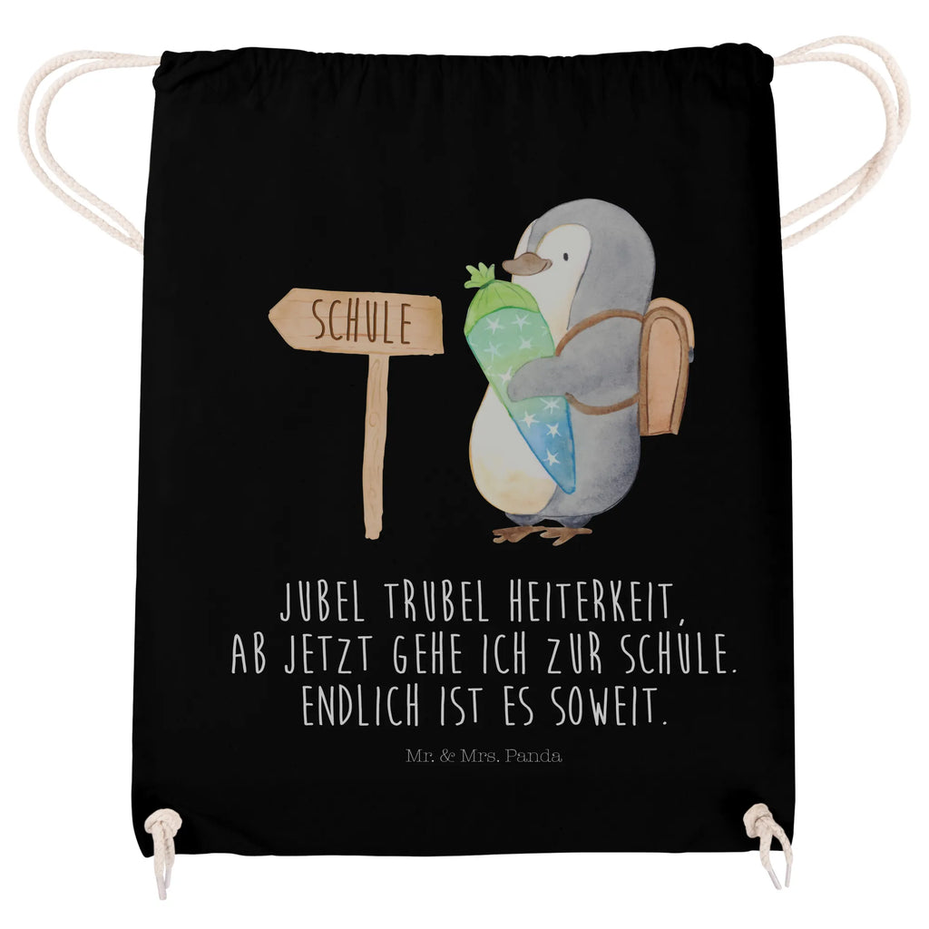 Drawstring bag Penguin School cone jute bag, gym bag, hipster, bag, carrier bag, sports bag, Penguin, North Pole, Winter, Penguins, 1st class, gift for school enrolment, penguin, school enrolment, satchel, first day of school, school beginners