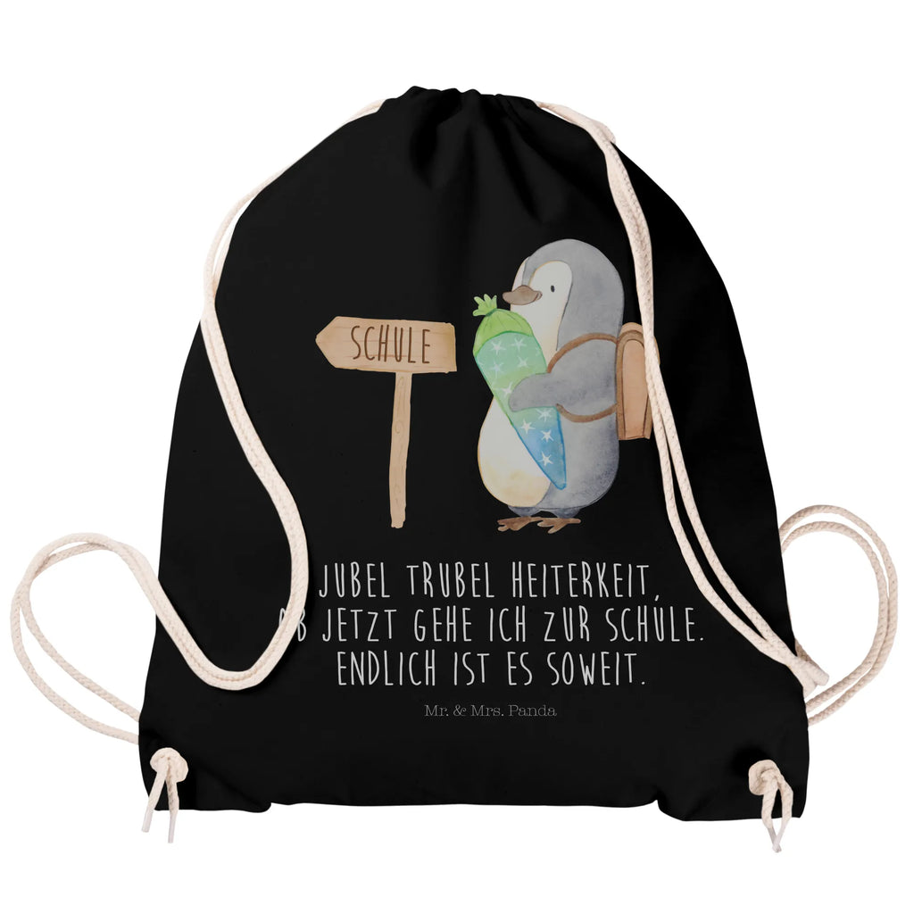 Drawstring bag Penguin School cone jute bag, gym bag, hipster, bag, carrier bag, sports bag, Penguin, North Pole, Winter, Penguins, 1st class, gift for school enrolment, penguin, school enrolment, satchel, first day of school, school beginners