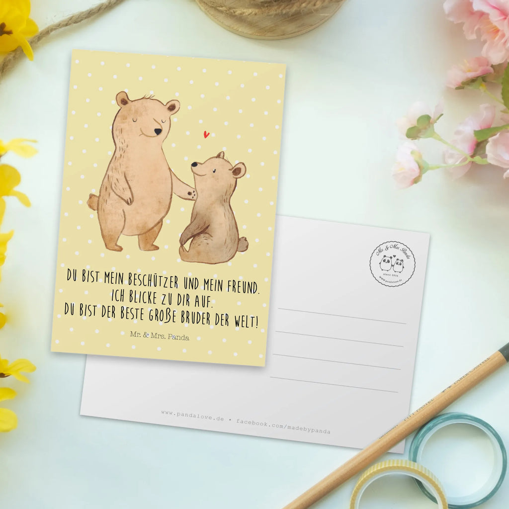 Postkarte Bär Großer Bruder Postkarte, Fotokarte, einzelkarte, Designkarte, bildkarte, Motivkarte, Kunstkarten, Postkarten, Grußkarte, spruchkarte, Ansichtskarten, Ansichtskarte, kunstkarte, Bruder, Vatertag, Opa, Oma, Papa, Familie, Mama, Schwester, Muttertag, Geschwister, Bär, Bären, Großer Bruder, Bester Bruder, Brudi