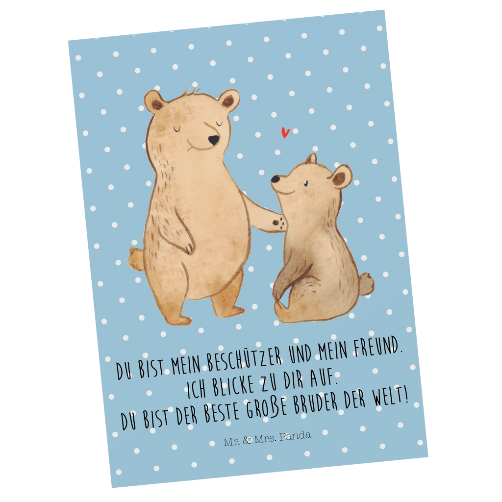 Postkarte Bär Großer Bruder Postkarte, Fotokarte, einzelkarte, Designkarte, bildkarte, Motivkarte, Kunstkarten, Postkarten, Grußkarte, spruchkarte, Ansichtskarten, Ansichtskarte, kunstkarte, Bruder, Vatertag, Opa, Oma, Papa, Familie, Mama, Schwester, Muttertag, Geschwister, Bär, Bären, Großer Bruder, Bester Bruder, Brudi