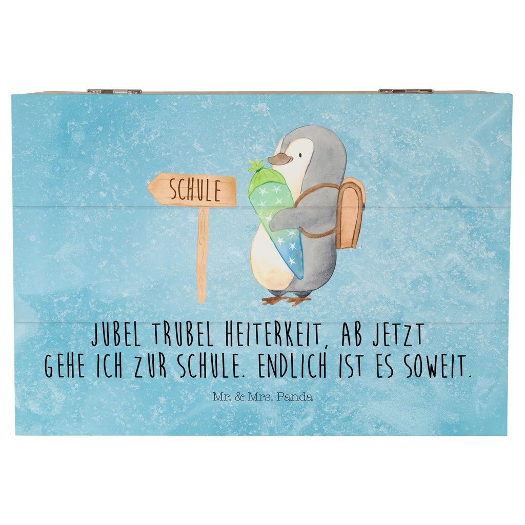 Wooden chest Penguin School cone Wooden box, storage box, memory box, decorative box, treasure chest, casket, XXL, box, chest, Penguin, North Pole, Winter, Penguins, school enrolment, satchel, penguin, gift for school enrolment, school beginners, 1st class, first day of school