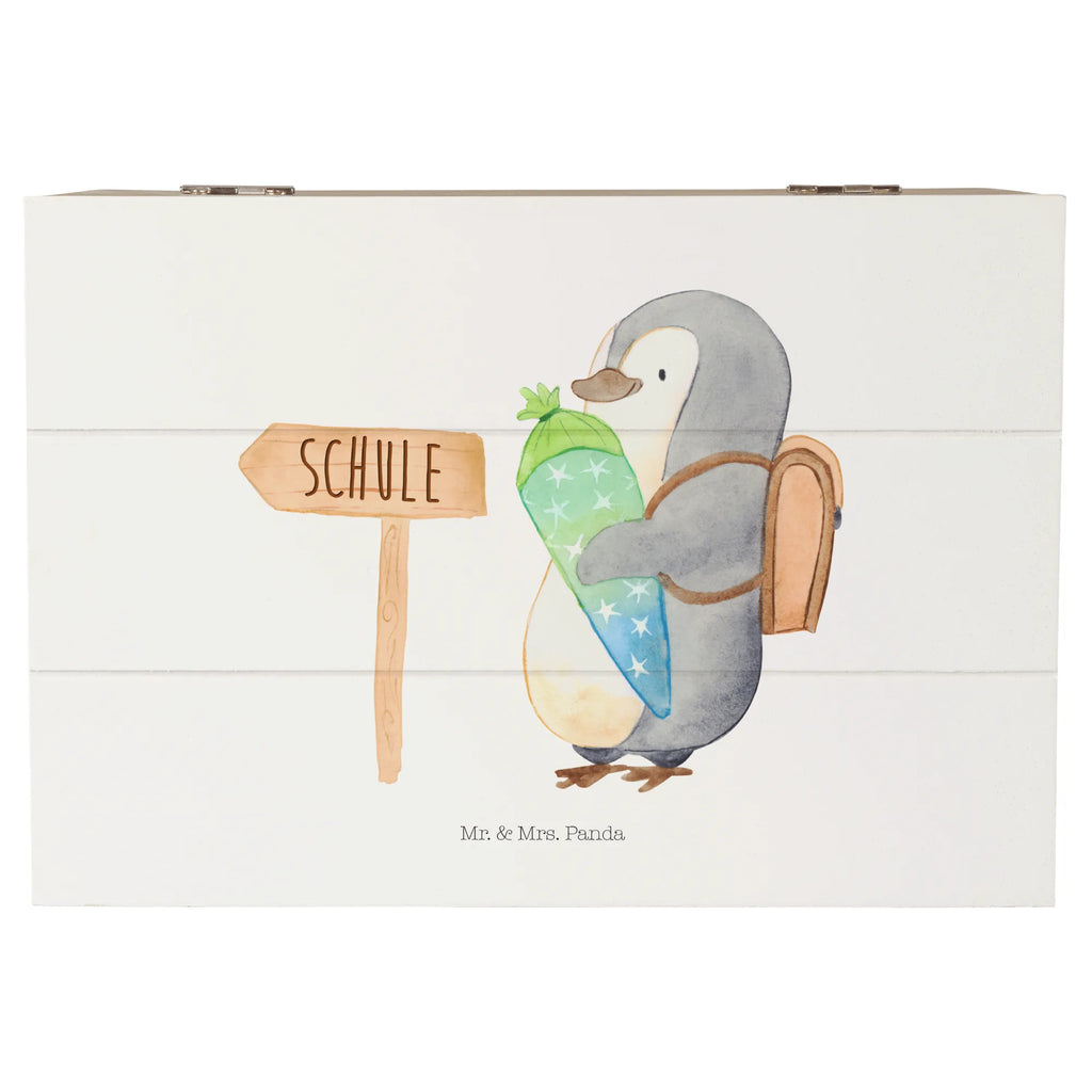 Wooden chest Penguin School cone Wooden box, storage box, memory box, decorative box, treasure chest, casket, XXL, box, chest, Penguin, North Pole, Winter, Penguins, school enrolment, satchel, penguin, gift for school enrolment, school beginners, 1st class, first day of school