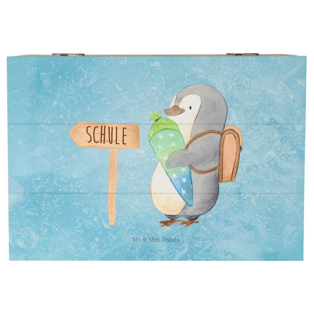 Wooden chest Penguin School cone Wooden box, storage box, memory box, decorative box, treasure chest, casket, XXL, box, chest, Penguin, North Pole, Winter, Penguins, school enrolment, satchel, penguin, gift for school enrolment, school beginners, 1st class, first day of school