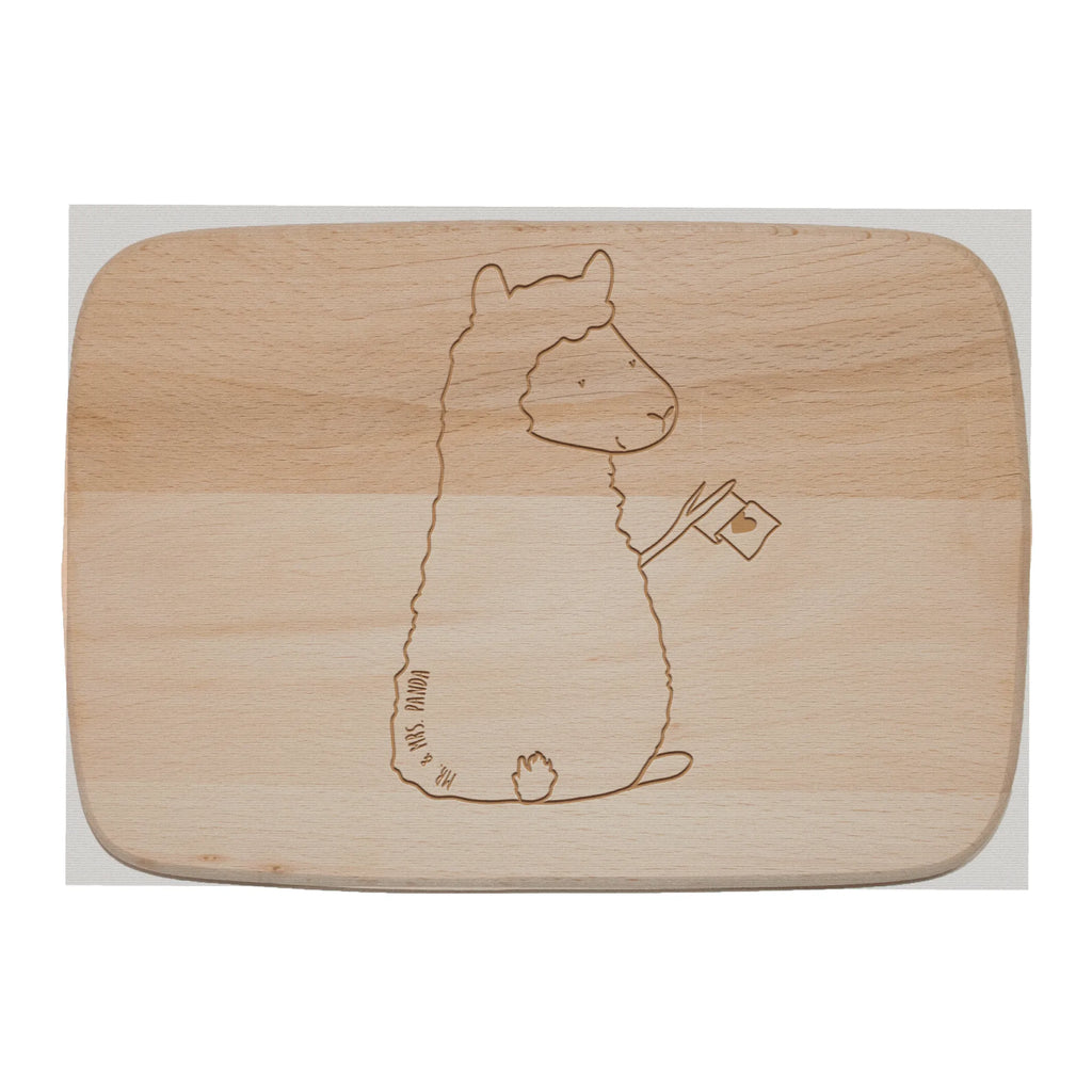 Frühstücksbrett Alpaka Fahne Schneidebrett Holz, Holzbrett, Frühstücksbrett, Frühstücksbrettchen, Schneidebrett, Küchenbrett, Alpaka, Lama, Lamas, Alpakas, Liebe
