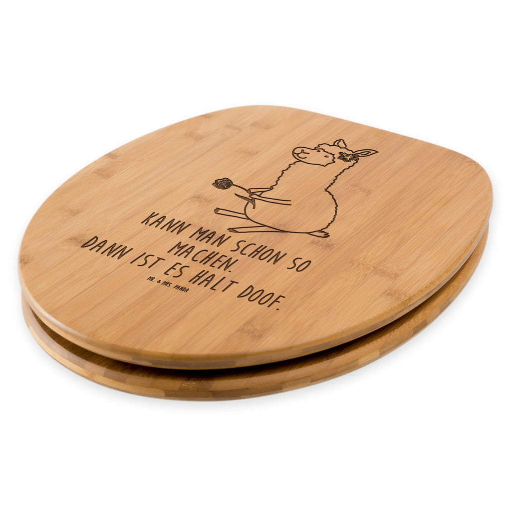 Toilet seat alpaca flower toilet seat, engraving, wood, toilet, toilet lid, bathroom, seat, gift, furniture, nature, toilet cover, bath, bamboo, alpaca, llama, pako, camel, Peru, animal, favourite animal, llamas, flower, Alpaca