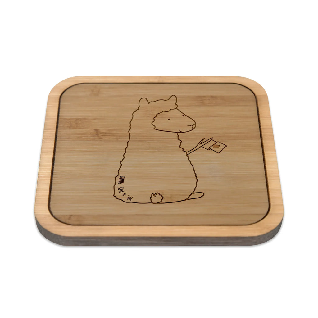 Square coaster alpaca banner square, wood, glass coasters, coasters, glass, gifts, glasses, giveaways, set, breakfast, gift, party, presents, alpaca, llama, pako, camel, Peru, animal, favourite animal, Alpaca, love, alpacas, llamas