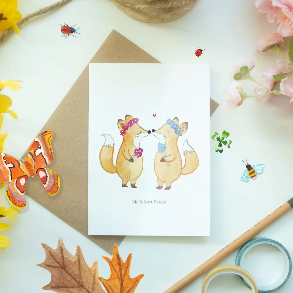 Greetings card foxes Lesbian Pride invitation card, birthday card, folding card, wedding card, greeting card, Wedding, marriage, gifts