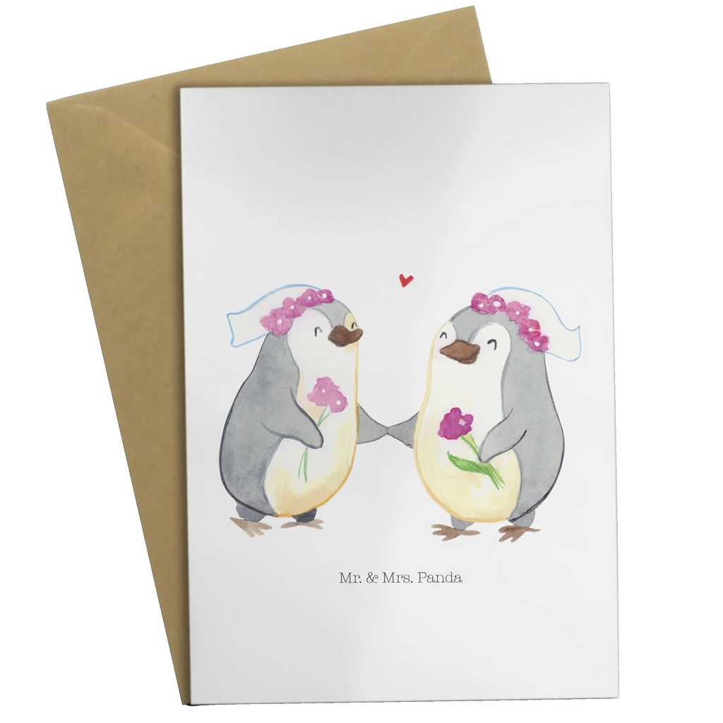 Greetings card penguins Lesbian Pride wedding card, greeting card, birthday card, invitation card, folding card, Wedding, marriage, gifts