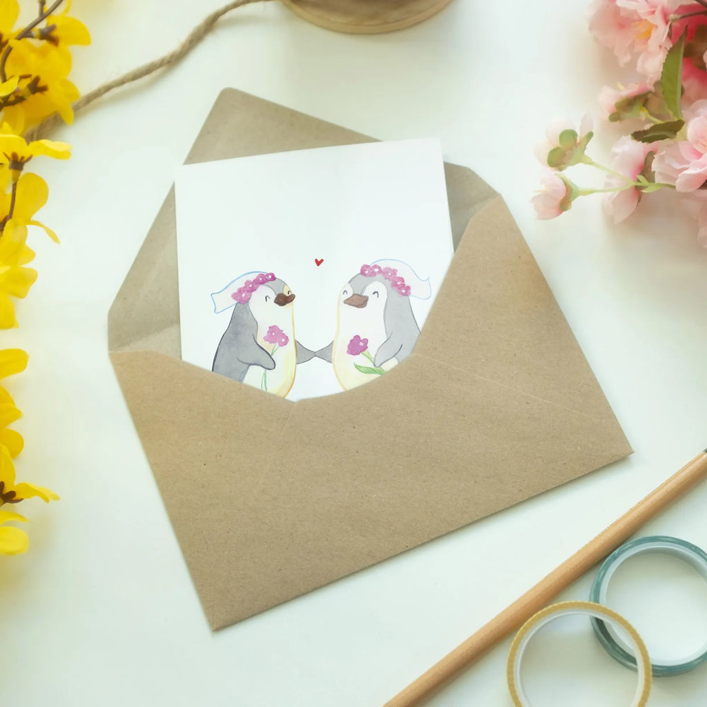 Greetings card penguins Lesbian Pride wedding card, greeting card, birthday card, invitation card, folding card, Wedding, marriage, gifts