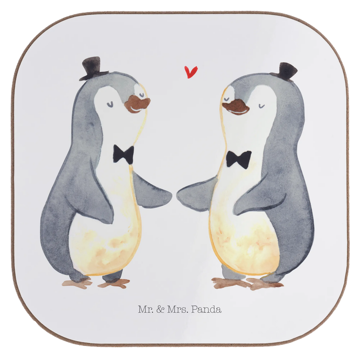 Square coaster penguins gay pride