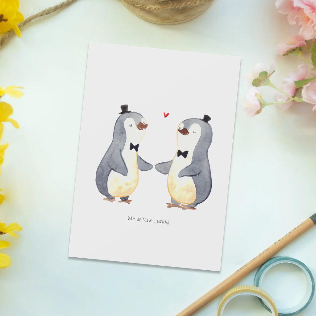 Postcard penguins gay pride gift card, gift, letter, card, invitation card, paper, postcards, invitation, Postcard, Wedding, marriage, gifts