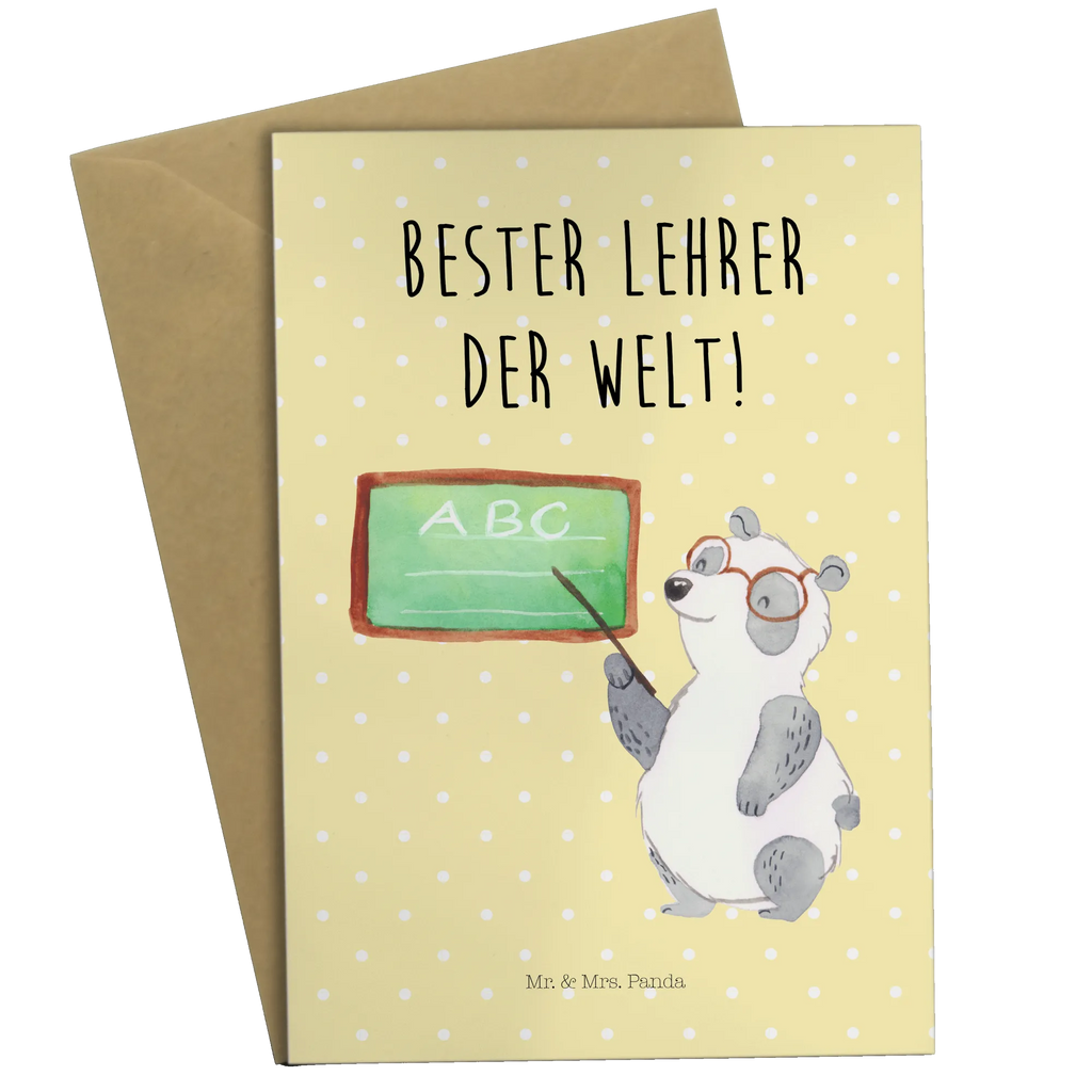 Greetings card panda Teacher Glückwunschkarte, Karte, Grußkarte, Einladungskarte, Ansichtskarten, Klappkarte, Hochzeitskarte, Geburtstagskarte, Tiermotive, Gute Laune, lustige Sprüche, Tiere