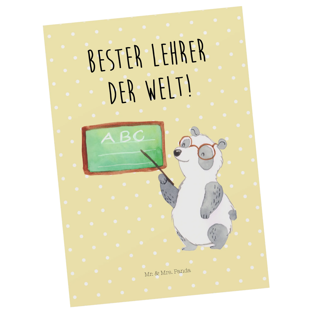 Postcard panda Teacher kunstkarte, Ansichtskarten, einzelkarte, bildkarte, Designkarte, Grußkarte, Fotokarte, Postkarte, Kunstkarten, Ansichtskarte, Motivkarte, spruchkarte, Postkarten, Tiere, Tiermotive, Gute Laune, Lustige Sprüche