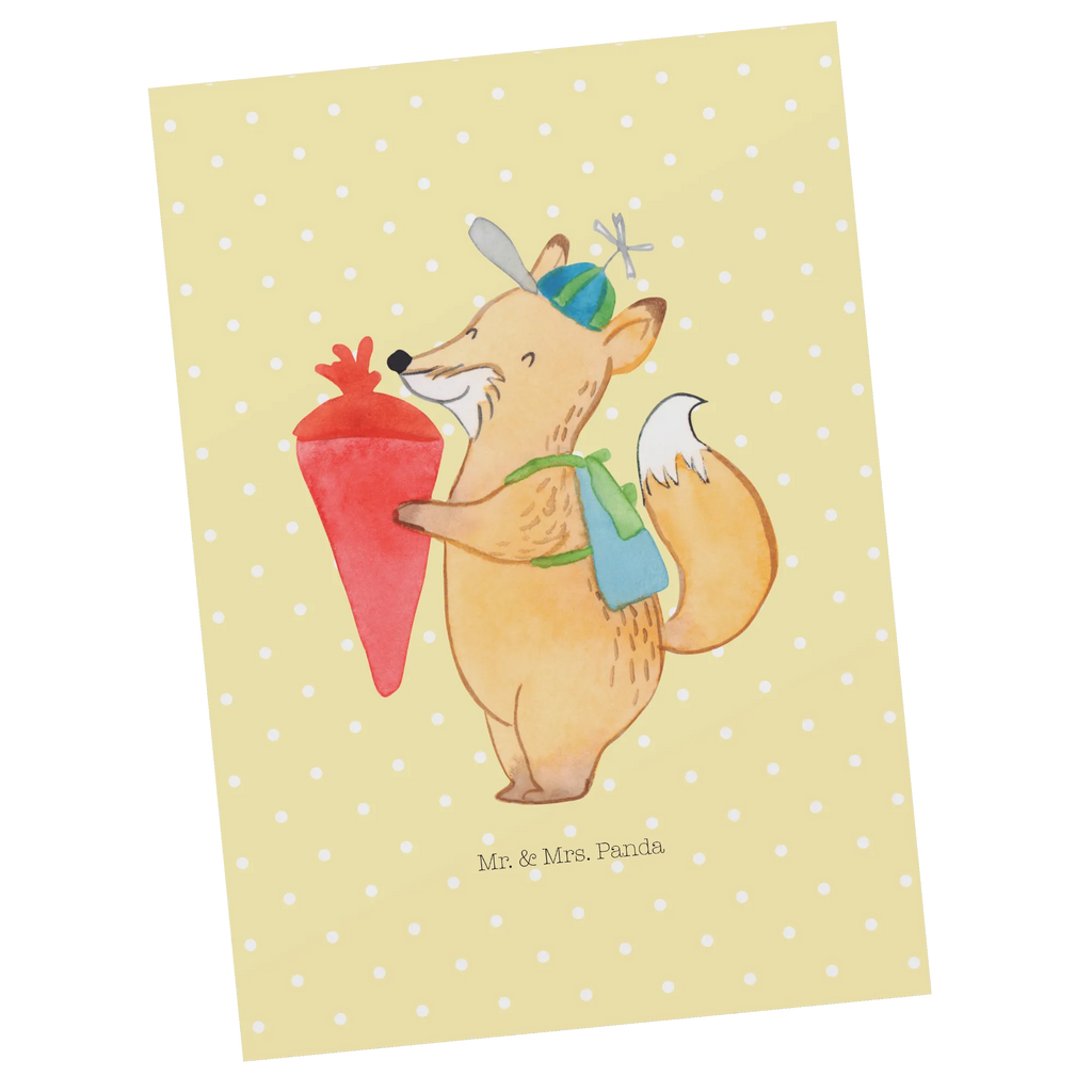 Postcard Fox schoolchild Geschenkkarte, Karte, Geburtstagskarte, Einladungskarte, Einladung, Dankeskarte, Grußkarte, Postkarte, Ansichtskarte, Ansichtskarten, Einladungskarten Geburtstag, Einladung Geburtstag, Tiermotive, Gute Laune, lustige Sprüche, Tiere