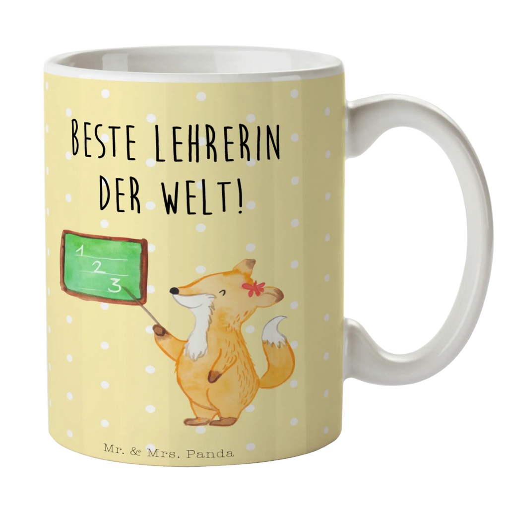 Tasse Fuchs Lehrerin Porzellantasse, Tasse mit Zitaten, Keramiktasse, Bürotasse, Tasse mit Motiven, Tasse, Teetasse, Kaffeetasse, Geschenktasse, Tiermotive, Gute Laune, lustige Sprüche, Tiere