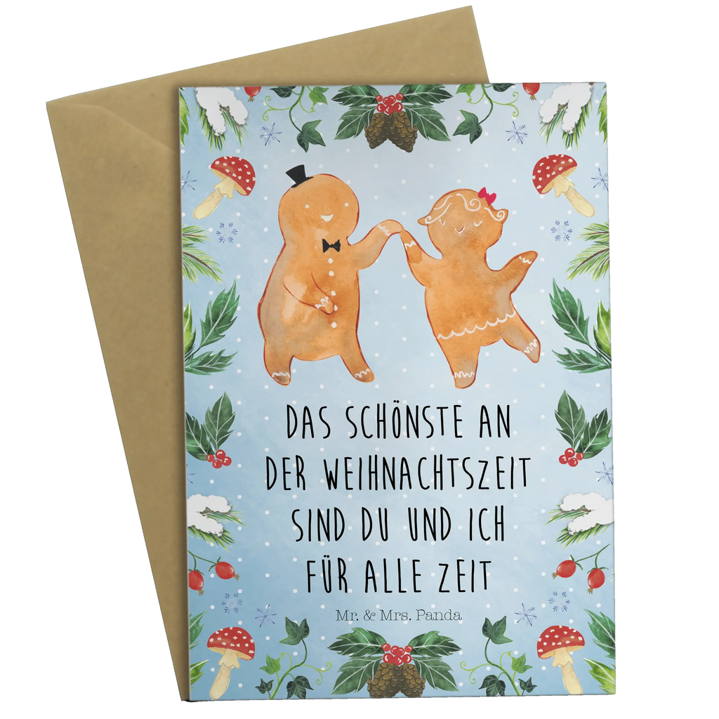 Grußkarte Lebkuchen Pärchen Klappkarte, Ansichtskarten, Hochzeitskarte, Einladungskarte, Grußkarte, Glückwunschkarte, Geburtstagskarte, Karte, Winter, Weihnachten, Weihnachtsdeko, Nikolaus, Advent, Heiligabend, Wintermotiv