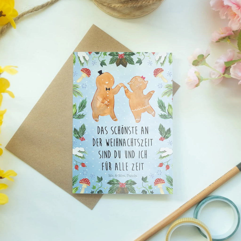 Grußkarte Lebkuchen Pärchen Klappkarte, Ansichtskarten, Hochzeitskarte, Einladungskarte, Grußkarte, Glückwunschkarte, Geburtstagskarte, Karte, Winter, Weihnachten, Weihnachtsdeko, Nikolaus, Advent, Heiligabend, Wintermotiv