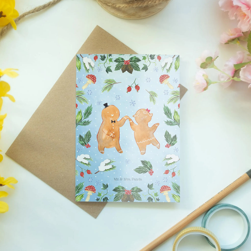 Grußkarte Lebkuchen Pärchen Klappkarte, Ansichtskarten, Hochzeitskarte, Einladungskarte, Grußkarte, Glückwunschkarte, Geburtstagskarte, Karte, Winter, Weihnachten, Weihnachtsdeko, Nikolaus, Advent, Heiligabend, Wintermotiv