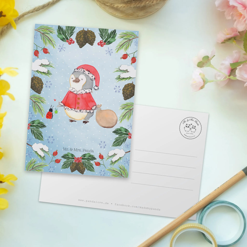Postkarte Pinguin Nikolaus Karte, Einladungskarte, Dankeskarte, Ansichtskarte, Ansichtskarten, Geburtstagskarte, Postkarte, Geschenkkarte, Einladungskarten Geburtstag, Einladung, Einladung Geburtstag, Grußkarte, Winter, Weihnachten, Weihnachtsdeko, Nikolaus, Advent, Heiligabend, Wintermotiv
