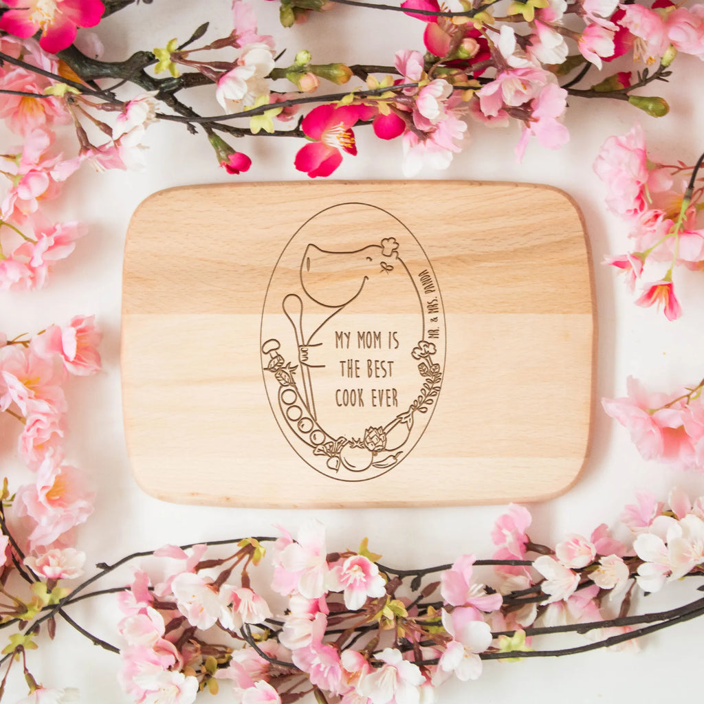 Schneidebrett Nilpferd Mama Koch Frühstücksbrettchen, Schneidebrett, Holzbrett, Küchenbrett, Schneidebrett Holz, Frühstücksbrett, Familie, Vatertag, Muttertag, Bruder, Schwester, Mama, Papa, Oma, Opa, Mutter, Sohn, Weihnachten, Paar, Geburtstag, Tochter, Liebe, Nilpferd, Geschenk