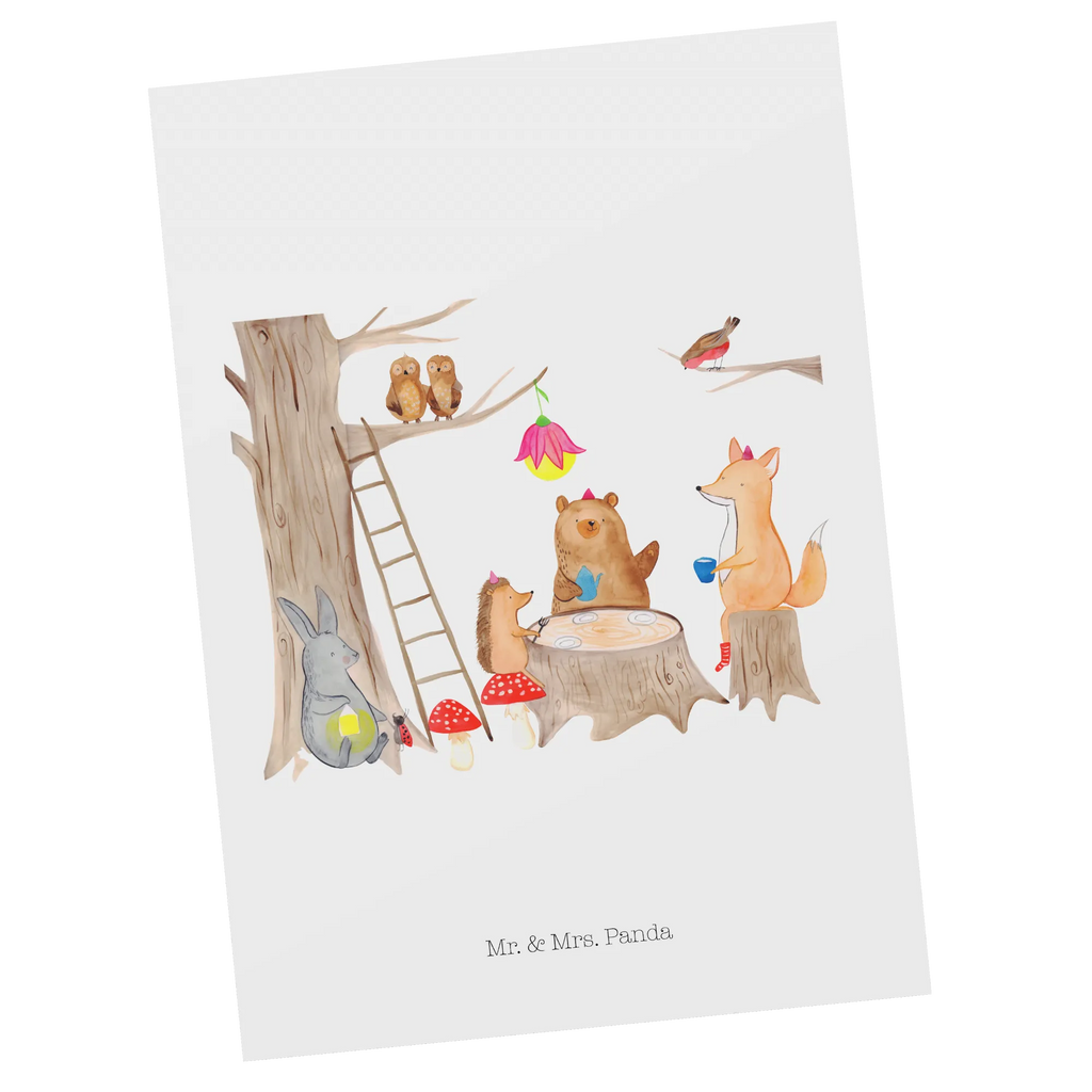 Postcard forest animals picnic Grußkarte, Motivkarte, einzelkarte, Ansichtskarte, Postkarte, kunstkarte, spruchkarte, Designkarte, Ansichtskarten, Fotokarte, Kunstkarten, bildkarte, Postkarten, Lustige Sprüche, Tiere, Tiermotive, Gute Laune, Eichhörnchen, Maus, Wald, Picknick, Waldtiere, Fuchs, Igel, Hase