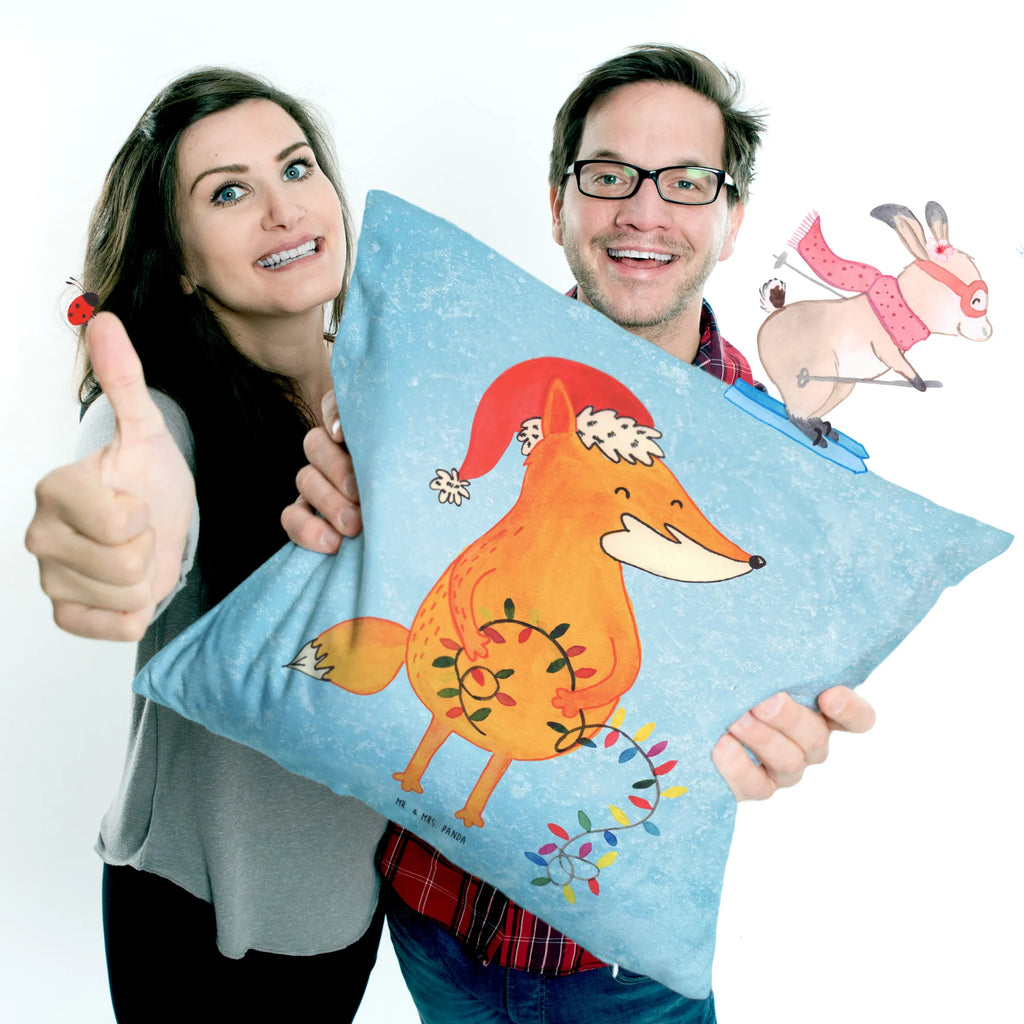 40x40 poduszka lis Boże Narodzenie Zima, Boże Narodzenie, dekoracje świąteczne, Mikołaj, Adwent, Wigilia, zimowy motyw