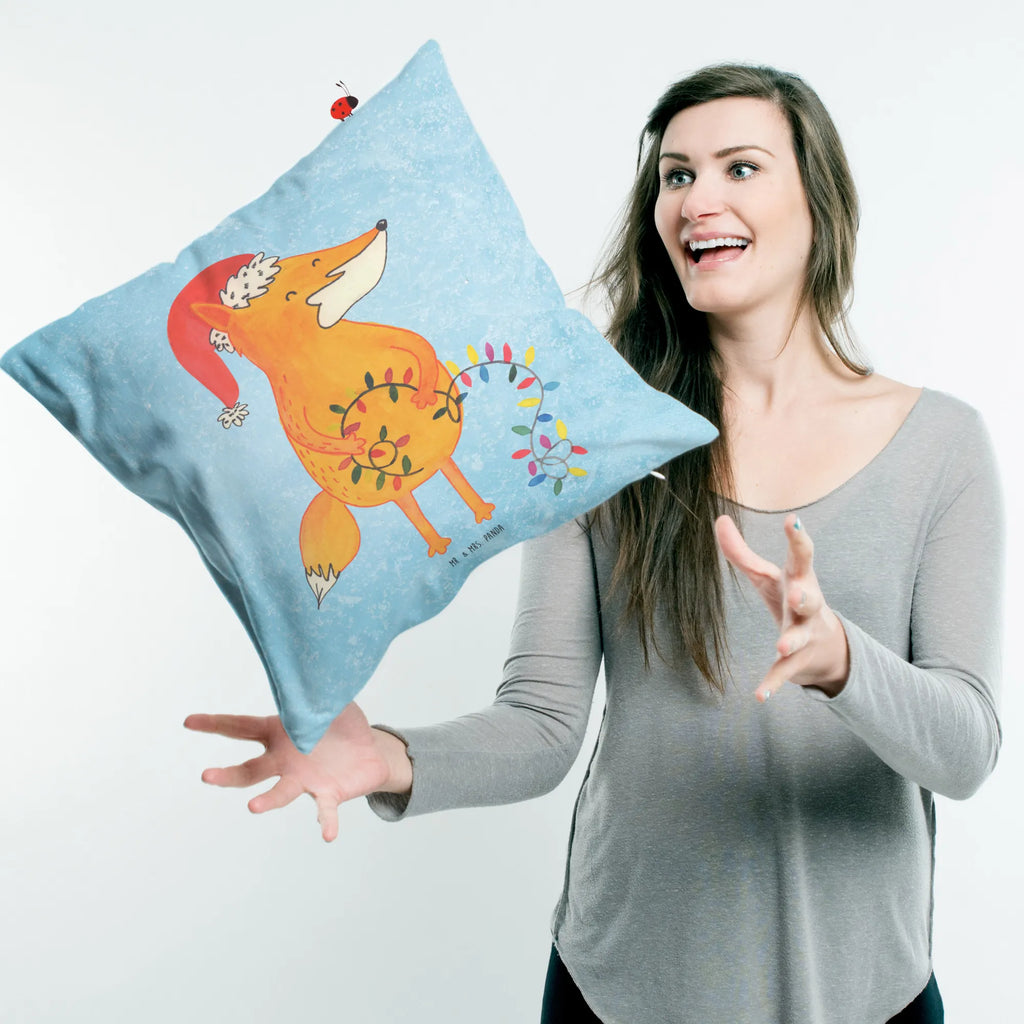 40x40 poduszka lis Boże Narodzenie Zima, Boże Narodzenie, dekoracje świąteczne, Mikołaj, Adwent, Wigilia, zimowy motyw