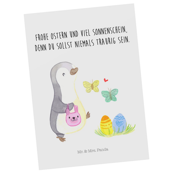 Postkarte Pinguin Eier suchen