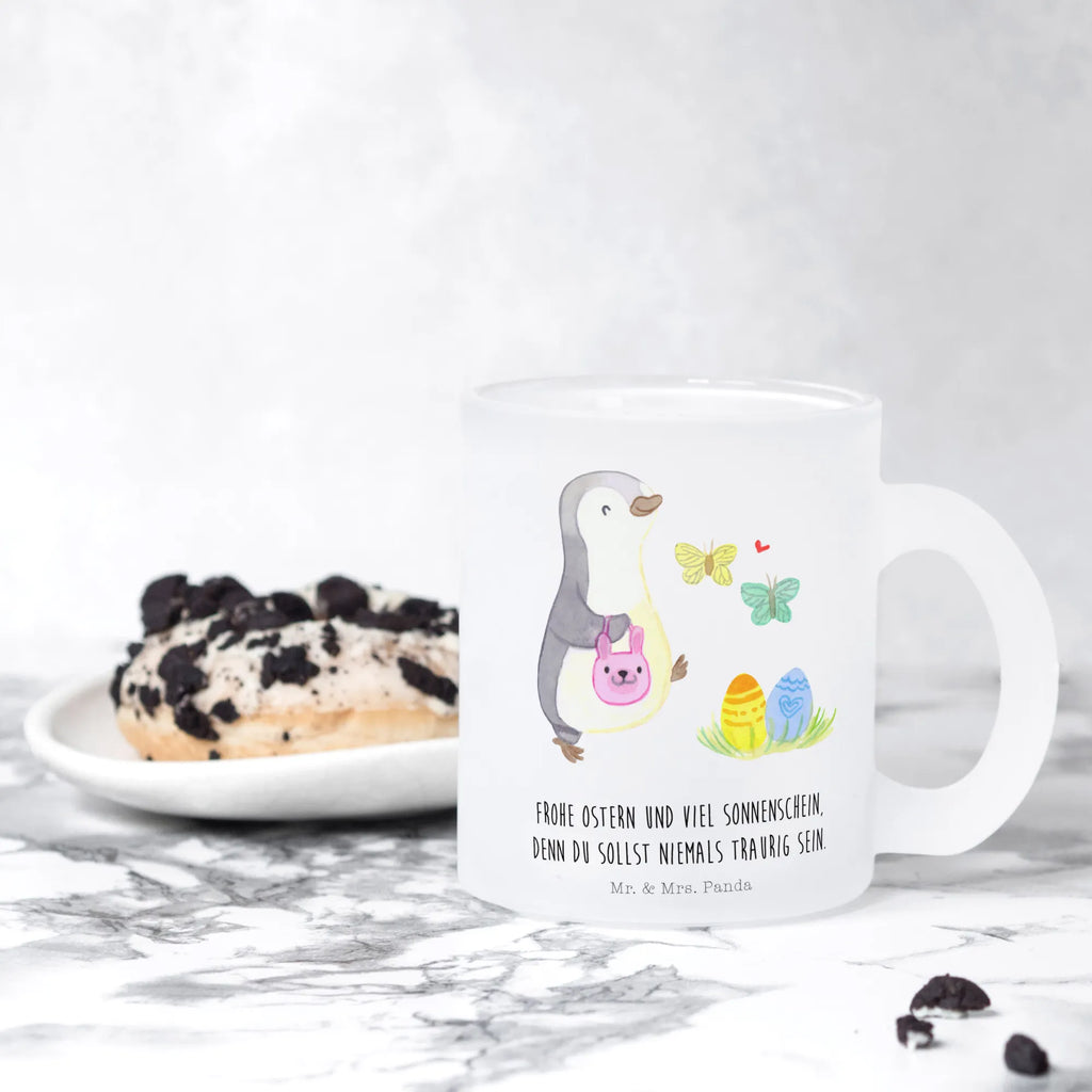 Glass tea cup penguin looking for eggs tea glass, tea, Tea cup, glass, mug, Easter, Easter bunny