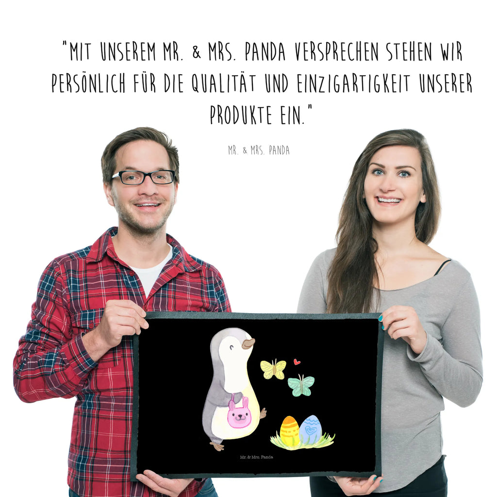 Doormat penguin looking for eggs Easter, Easter bunny