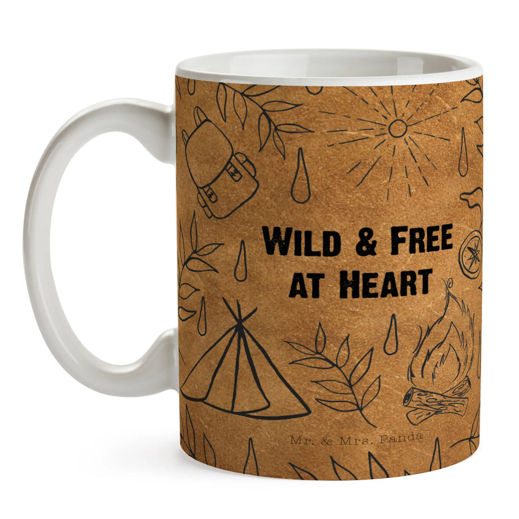 Tasse Wild & Free Leather Tasse mit Motiven, Tasse, Porzellantasse, Keramiktasse, Kaffeetasse, Tasse mit Zitaten, Teetasse, Geschenktasse, Bürotasse, Blumen Deko, Frühlings Deko, Sommer Deko, Dekoration, positive Botschaft, Naturliebhaber, Outdoor, Natur, Abenteuer