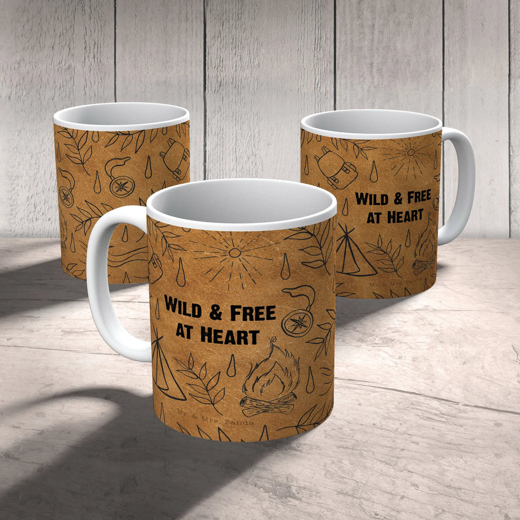 Tasse Wild & Free Leather Tasse mit Motiven, Tasse, Porzellantasse, Keramiktasse, Kaffeetasse, Tasse mit Zitaten, Teetasse, Geschenktasse, Bürotasse, Blumen Deko, Frühlings Deko, Sommer Deko, Dekoration, positive Botschaft, Naturliebhaber, Outdoor, Natur, Abenteuer