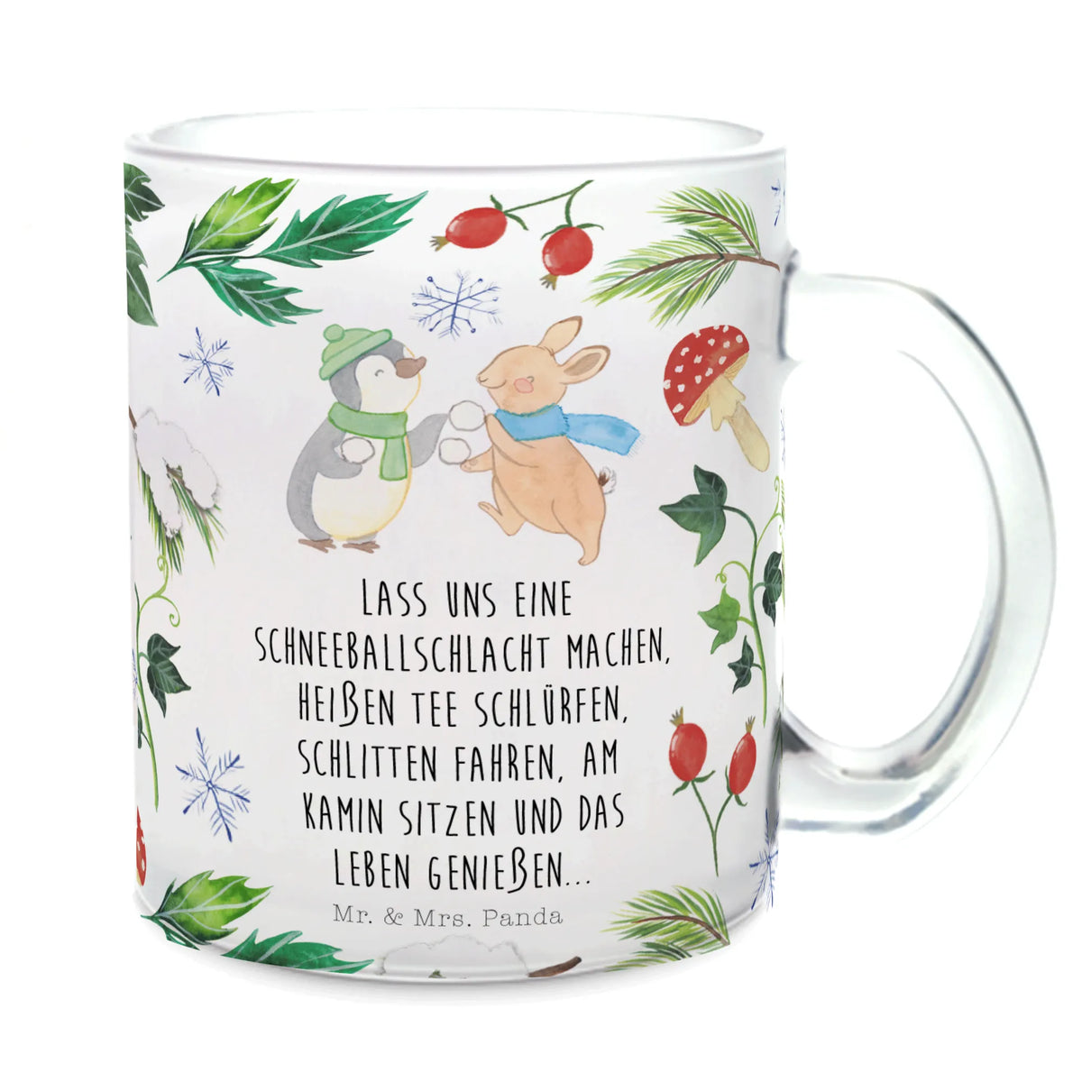 Teetasse Pinguin Hase Schneeballschlacht Pott, getränkebecher, Teetasse Glas, Haferl, Teeglas, Henkeltasse, getränkeglas, glastasse, Glasbecher, Teetasse aus Glas, Henkelbecher, Motivtasse, Häferl, Trinkglas, Tee Tasse, Teetasse, Kakaotasse, Glas Teebecher, Weihnachten, Winter, Weihnachtsdeko, Nikolaus, Advent, Heiligabend, Wintermotiv