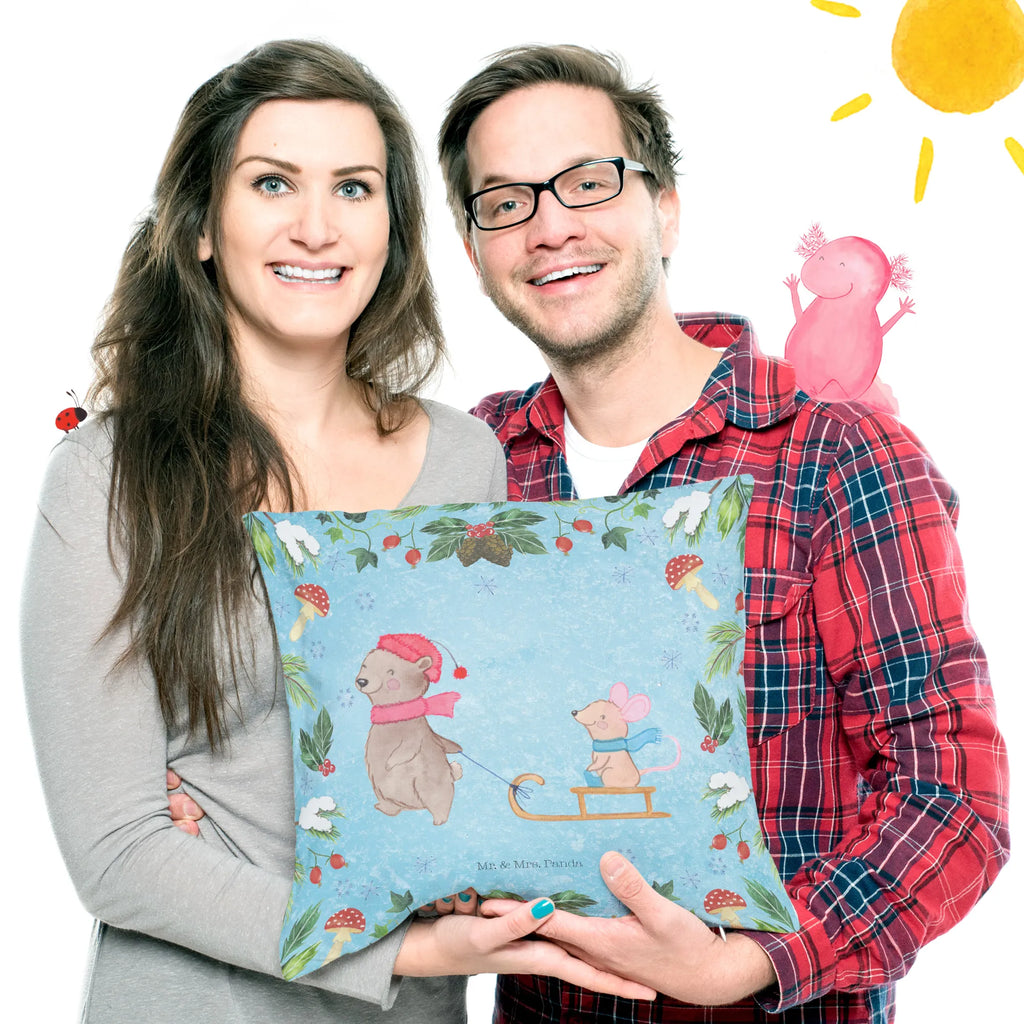 Cushion bear and mouse Sleds Kissenbezüge, Sofakissen, Kissen 40x40, Dekokissen 40x40, Dekokissen, Kissen, Kopfkissen 40x40, Kissenhülle, Zierkissen, Dekokissen Sofa, sitzkissen, Kissenhülle 40x40, Motivkissen, Couchkissen, Kissen 40x40 Waschbar, Kopfkissen, Kissenbezug 40x40, Sofakissen 40x40, sofakissen, Winter, Weihnachten, Weihnachtsdeko, Nikolaus, Advent, Heiligabend, Wintermotiv