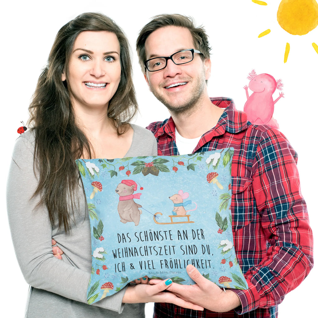 Cushion bear and mouse Sleds Kissenbezüge, Sofakissen, Kissen 40x40, Dekokissen 40x40, Dekokissen, Kissen, Kopfkissen 40x40, Kissenhülle, Zierkissen, Dekokissen Sofa, sitzkissen, Kissenhülle 40x40, Motivkissen, Couchkissen, Kissen 40x40 Waschbar, Kopfkissen, Kissenbezug 40x40, Sofakissen 40x40, sofakissen, Winter, Weihnachten, Weihnachtsdeko, Nikolaus, Advent, Heiligabend, Wintermotiv