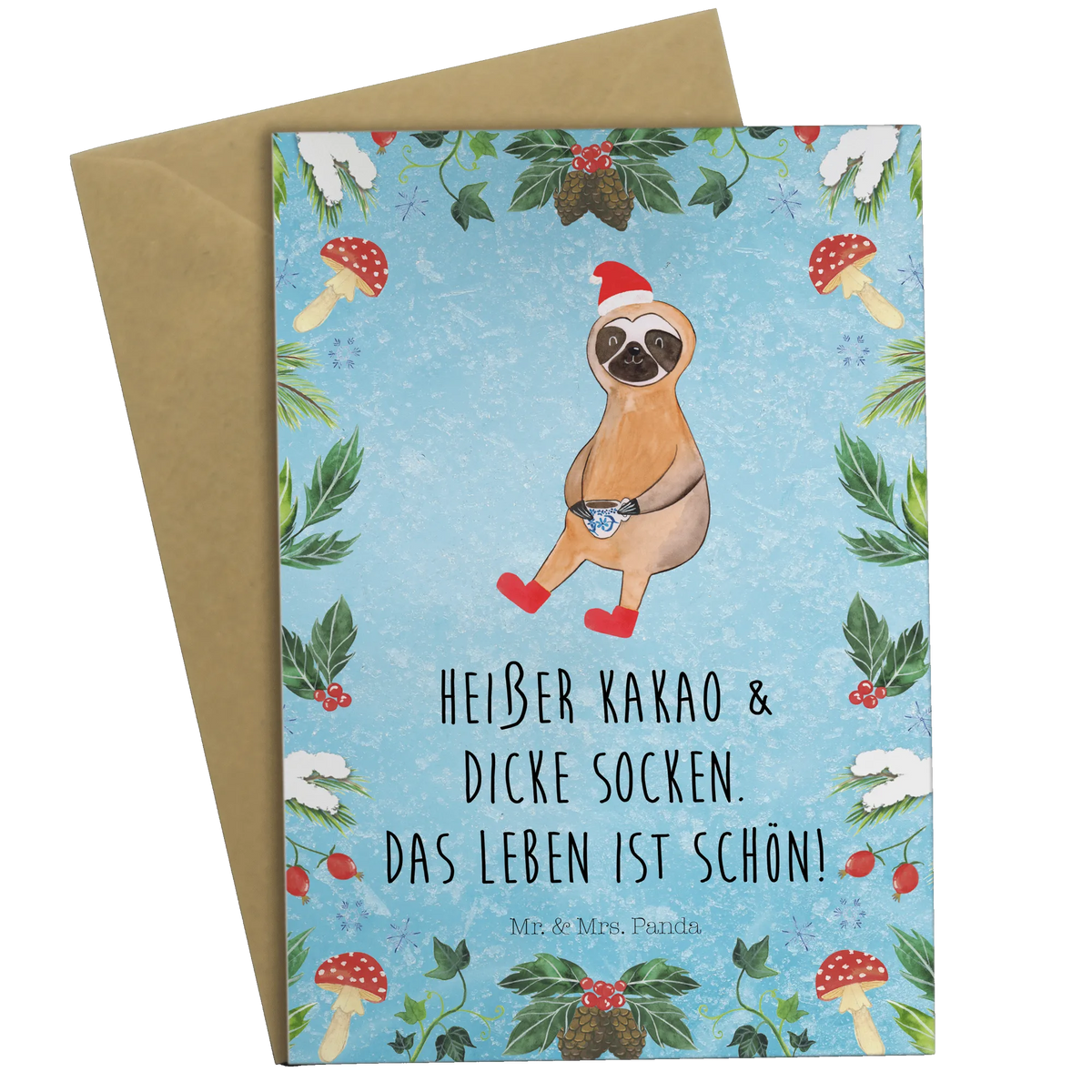 Greetings card sloth cocoa glückwunschkarten, valentinstagskarte, abiturkarte, firmungskarte, weihnachtskarten, vatertagskarte, Beileidskarte, Grußkarten, spruchkarte, osterkarten, Motivkarte, Glückwunschkarte, Grußkarte, einladungskarten, osterkarte, neujahrskarte, babykarte, jubiläumskarte, hochzeitskarten, dankeskarten, kommunionskarte, Klappkarte, genesungskarte, Winter, Weihnachtsdeko, Weihnachten, Nikolaus, Advent, Heiligabend, Wintermotiv