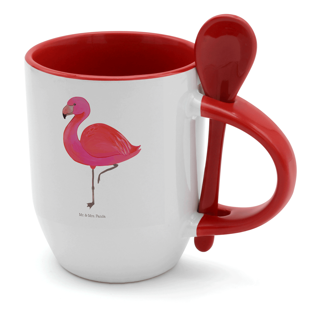 Tasse mit Löffel Flamingo classic Tasse, Kaffeetasse, Tassen, Tasse mit Spruch, Kaffeebecher, Tasse mit Löffel, Flamingo, Einzigartig, Selbstliebe, Stolz, ich, für mich, Spruch, Freundin, Freundinnen, Außenseiter, Sohn, Tochter, Geschwister